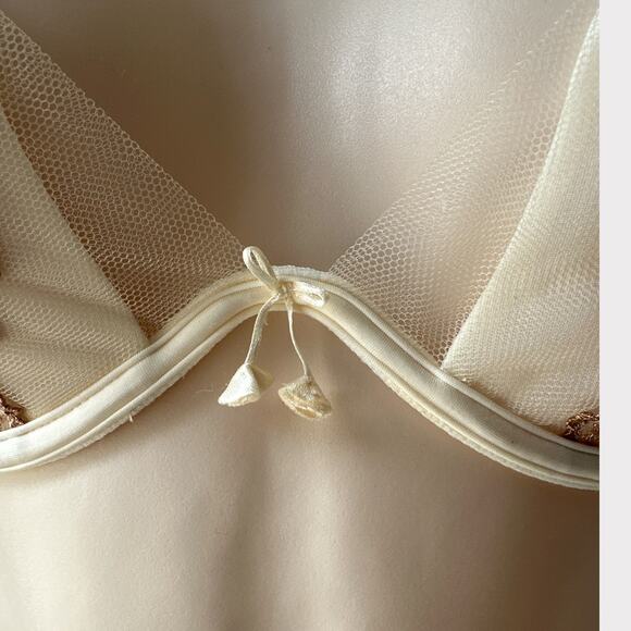 Ritratti Milano Demi Shell Cup Embroidered Padded Bra, Size 34B, Ivory - Picture 2 of 12